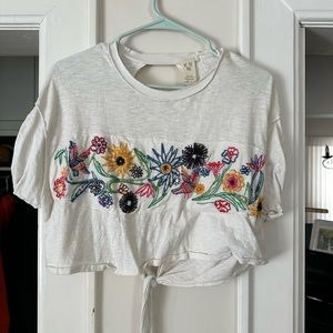 Free People Embroidered Blouse XS